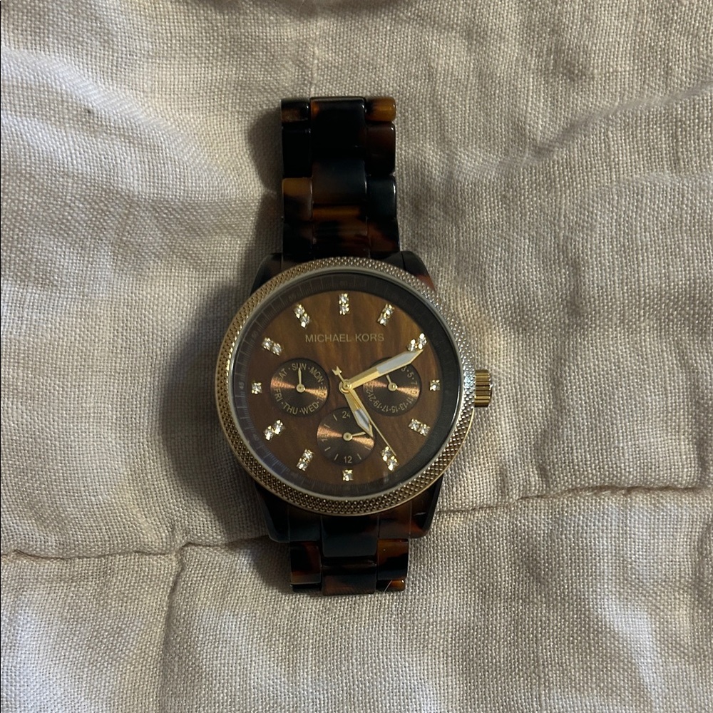 Michael Kors Brown and Gold tortoise Watch